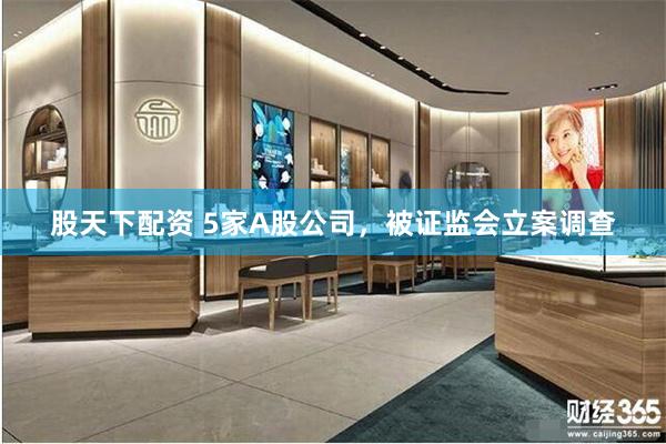 股天下配资 5家A股公司，被证监会立案调查