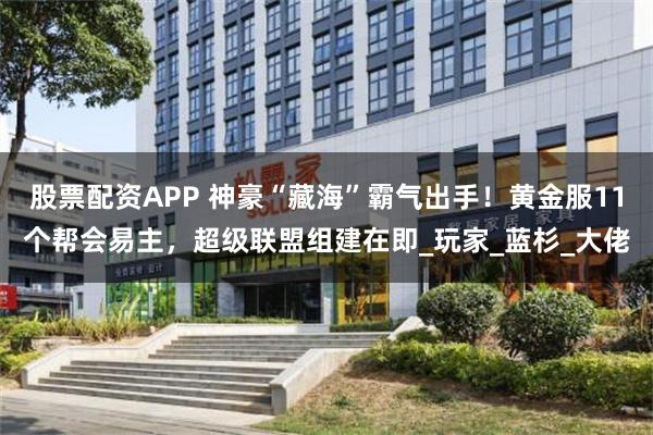股票配资APP 神豪“藏海”霸气出手！黄金服11个帮会易主，超级联盟组建在即_玩家_蓝杉_大佬