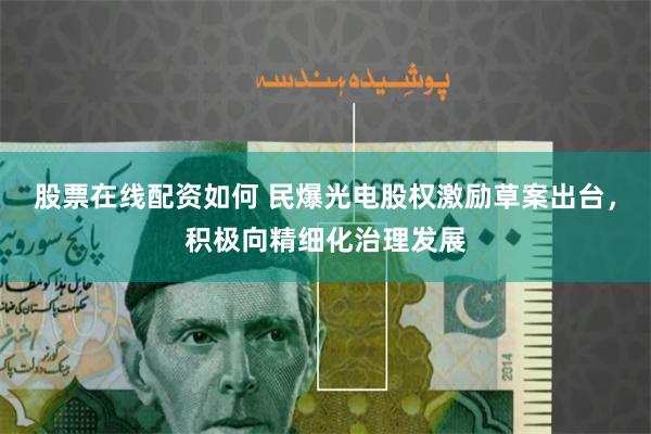 股票在线配资如何 民爆光电股权激励草案出台，积极向精细化治理发展